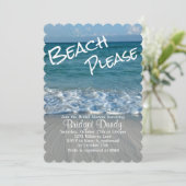 Beach Please Beach Theme Bruids Douche Uitnodiging (Staand voorkant)