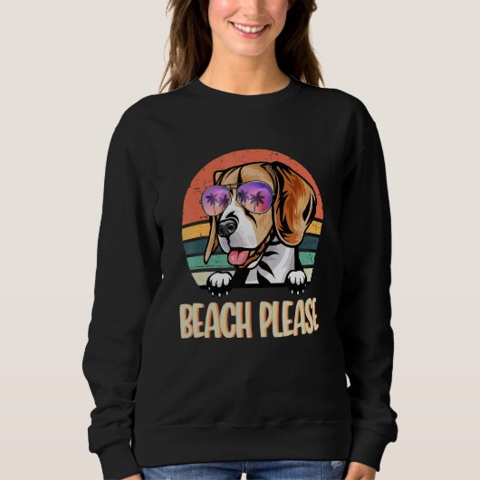 Beach Please Beagle Hawaii Beach Hallo Summer Vaca Trui (Voorkant)