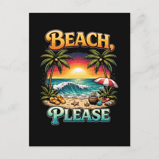 Beach, Please Briefkaart (Voorkant)