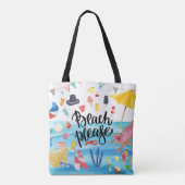 "Beach Please", dubbelzijdig, gedrukt strandtas Tote Bag (Achterkant)