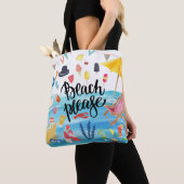 "Beach Please", dubbelzijdig, gedrukt strandtas Tote Bag (Dichtbij)