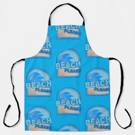 Beach Please Fun Summer Fun Waves Logo Schort