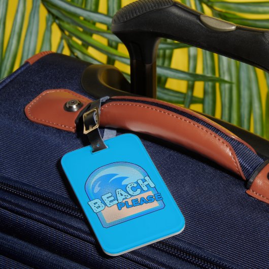 Beach Please Fun Summer Surf Travel Bagagelabel (Voorkant Insitu 1)