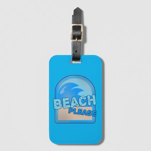Beach Please Fun Summer Surf Travel Bagagelabel (Voorkant (verticaal))