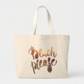 BEACH PLEASE | Fun Typografie & Quote canvas tas (Voorkant)