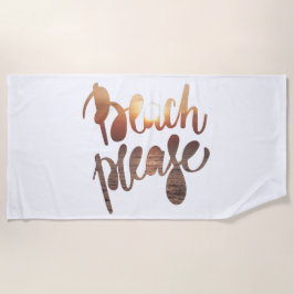 BEACH PLEASE, Fun Typography Quote Beach Towel Strandlaken