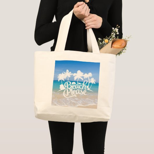 Beach Please Funny Quote Tas (Voorkant (product))