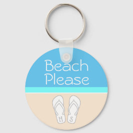 Beach Please Monogram Teenslippers Moderne Sjabloo Sleutelhanger