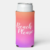 Beach Please Orange Hot Pink Ombre Seltzer Blikjeskoeler (Seltzer Voorkant)