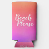 Beach Please Orange Hot Pink Ombre Seltzer Blikjeskoeler (Achterkant)