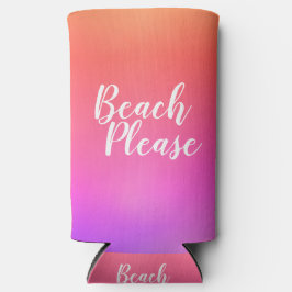 Beach Please Orange Hot Pink Ombre Seltzer Blikjeskoeler