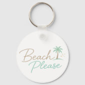 Beach Please Pastel Script Typografie Sleutelhanger (Voorkant)