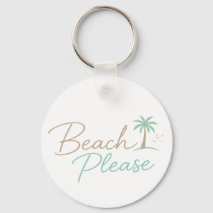 Beach Please Pastel Script Typografie Sleutelhanger
