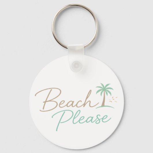 Beach Please Pastel Script Typografie Sleutelhanger (Achterkant)