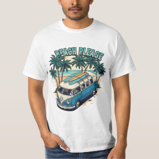 Beach Please Retro Surf Bus T-Shirt