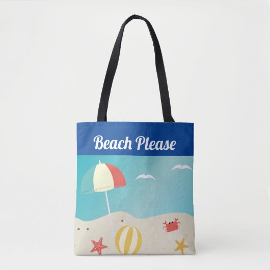 Beach Please Seaside Summer Beach Tote Bag (Voorkant)