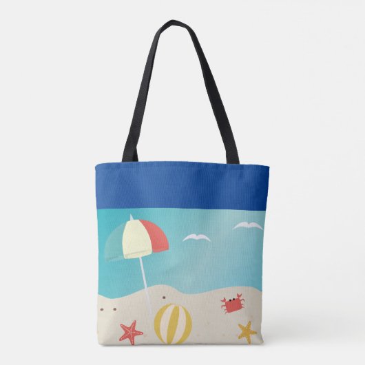 Beach Please Seaside Summer Beach Tote Bag (Achterkant)
