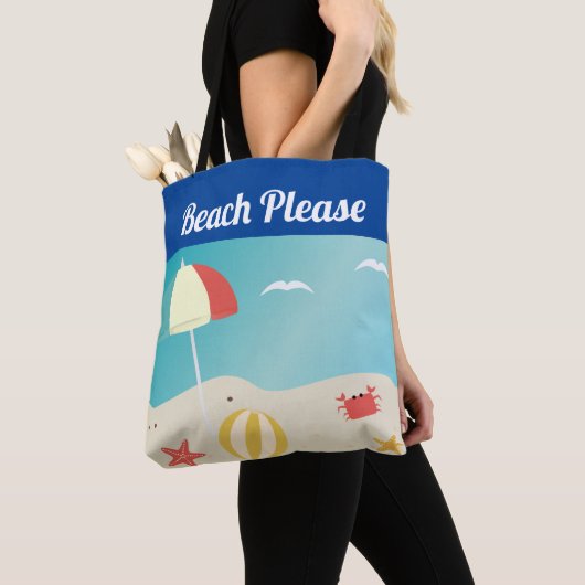 Beach Please Seaside Summer Beach Tote Bag (Dichtbij)