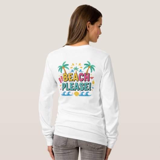 Beach Please Summer Vibes T-shirt (Achterkant volledig)