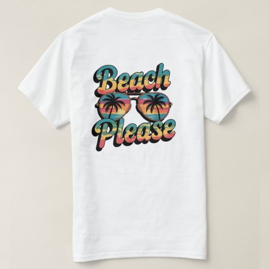 Beach Please T-shirt (Design achterkant)