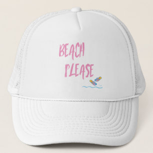 Beach Please Tropical Summer Vacation Cool Pink Trucker Pet