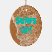 Beach plezier, golven, oceaan, avontuurlijk avontu keramisch ornament (Rechts)