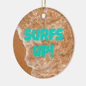 Beach plezier, golven, oceaan, avontuurlijk avontu keramisch ornament (Links)