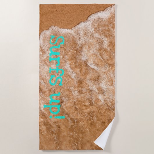 Beach plezier, golven, oceaan, avontuurlijk avontu strandlaken (Voorkant)