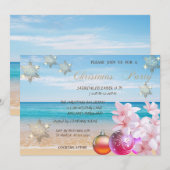 Beach, Plumeria, kerstballen Corporate Party Kaart (Voorkant / Achterkant)