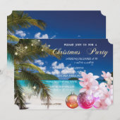 Beach, Plumeria, kerstballen Corporate Party Kaart (Voorkant / Achterkant)