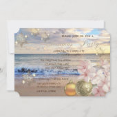 Beach, Plumeria, kerstballen Corporate Party Kaart (Voorkant)