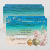Beach, Plumeria, kerstballen Corporate Party Kaart (Voorkant / Achterkant)