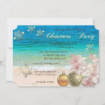 Beach, Plumeria, kerstballen Corporate Party Kaart<br><div class="desc">Uitnodigingen voor kerstfeestdagen op Elegant strand. Deze prachtige kerstuitnodigingen zijn perfect voor kerstfeestjes,  uitnodigingen voor cadeautjes voor kerstcadeautjes,  kerstdragers,  feestelijke feestelijke uitnodigingen en andere evenementen die in de maand december worden gehouden. Gebruik enkel de gebieden van de sjabloon om uw eigen gebeurtenisinformatie toe te voegen.</div>