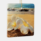 Beach Plumeria-kerstversiering Keramisch Ornament (Rechts)