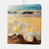 Beach Plumeria-kerstversiering Keramisch Ornament (Links)