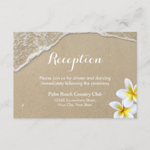 Beach & Plumeria Summer Weddenschappen Reception Informatiekaartje