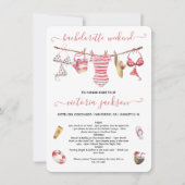 Beach Pool Bachelorette Weekend Clothline Kaart (Voorkant)