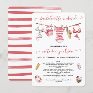 Beach Pool Bachelorette Weekend Clothline Kaart
