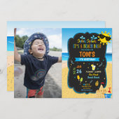 Beach Pool Birthday Party foto Kaart (Voorkant / Achterkant)