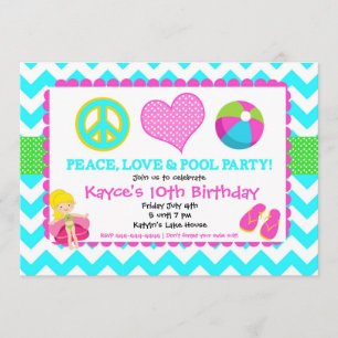 Beach Pool Invitation Kaart