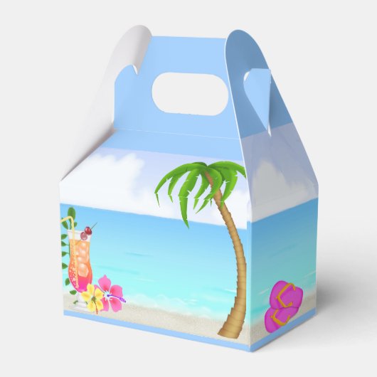 Beach Pool Party Goodie Treat Favor Box Bedankdoosjes (Achterkant)