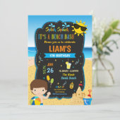 Beach Pool Verjaardag Party Jongens Zomer Kaart (Staand voorkant)