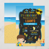 Beach Pool Verjaardag Party Jongens Zomer Kaart (Voorkant / Achterkant)