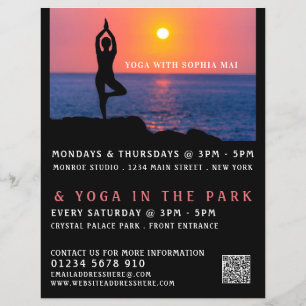 Beach portret, Yoga Class Adverteren Flyer