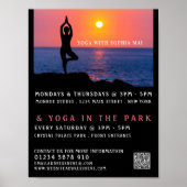 Beach portret, Yoga Class Adverteren Poster (Voorkant)