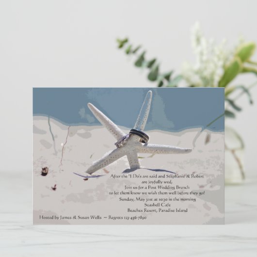 Beach Post Wedding Brunch Uitnodiging (Staand voorkant)