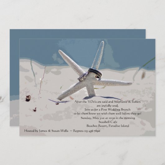 Beach Post Wedding Brunch Uitnodiging (Voorkant / Achterkant)