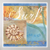 Beach Poster 1, "Surf met nautilus Shell" (Voorkant)