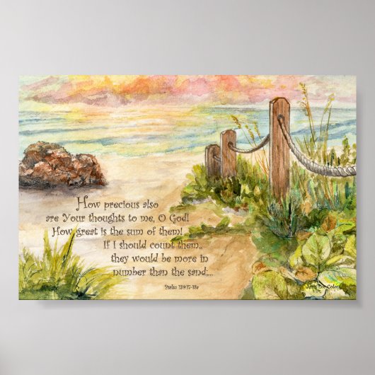 Beach Posts Sunrise-Psalm 139 Poster (Voorkant)