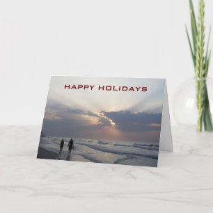 BEACH PRETTIGE FEESTDAGEN=BE WARM/MERRY EN SLUIT. FEESTDAGEN KAART